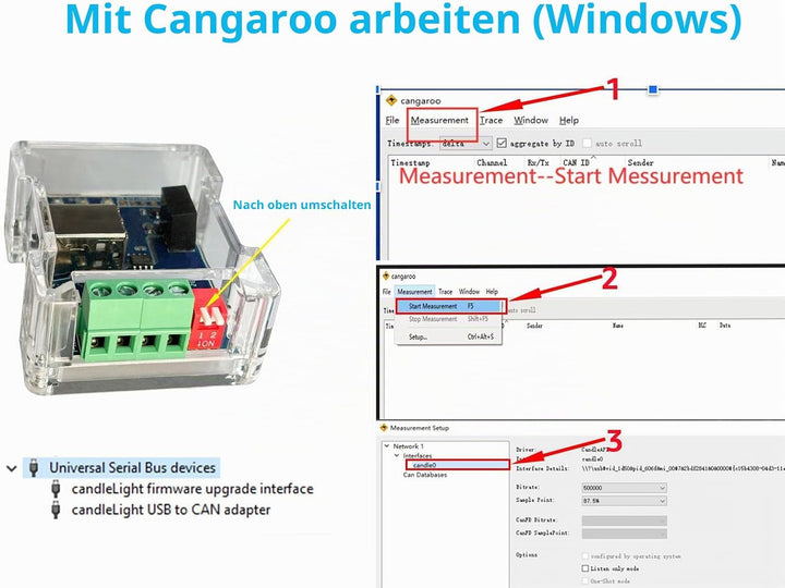 DSD TECH SH-C30G Isolierter USB-CAN-Adapter basierend auf Canable