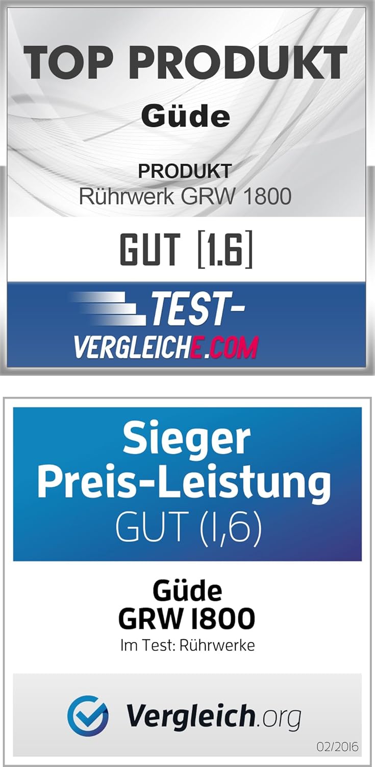 Güde 58048 Rührwerk GRW 1800 (Aufsatz 140 mm, 1800W, 2-Gang-Getriebe, Soft-Start-Funktion, Arretierb