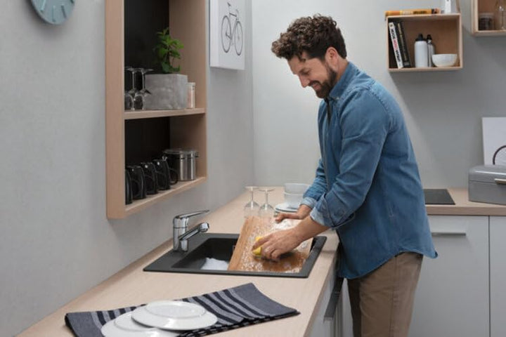 hansgrohe Küchenarmatur (Wasserhahn Küche 360° schwenkbar, hoher Komfort-Auslauf 100mm, Standardansc