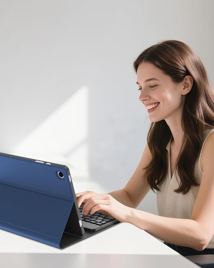 Hülle mit Tastatur für Samsung Galaxy Tab A9+ 11" (2023, SM-X210/X215/X216), Deutsch QWERTZ Keyboard