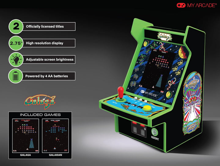 Micro Player PRO Galaga & Galaxian Retrogaming-Spiel 7 cm hochauflösender Bildschirm