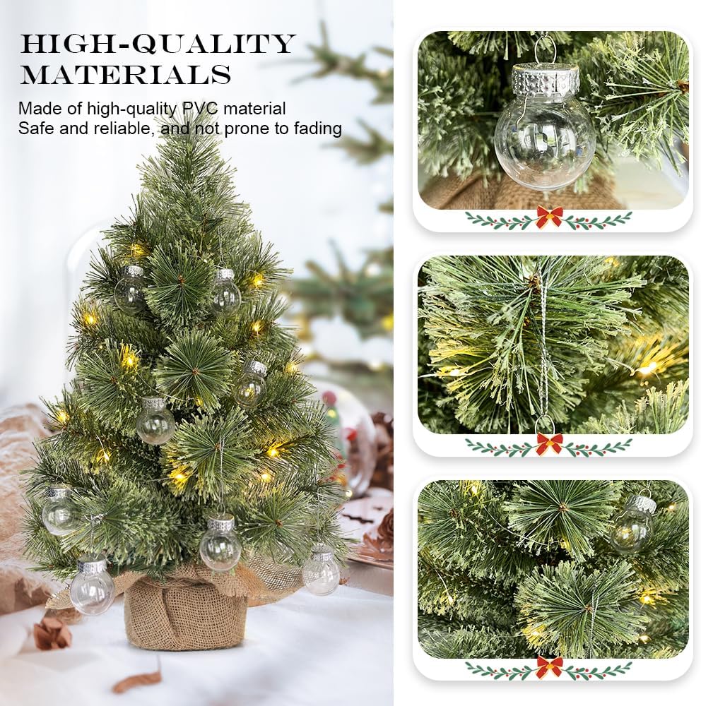 Mini Künstlicher Weihnachtsbaum Mit Beleuchtung 60cm, Weihnachtsdeko Tisch Büro, Tisch Weihnachtsbau