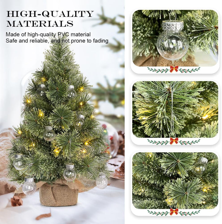 Mini Künstlicher Weihnachtsbaum Mit Beleuchtung 60cm, Weihnachtsdeko Tisch Büro, Tisch Weihnachtsbau