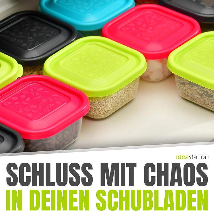 Gefrierdosen 300ml mit Deckel 12 Stück - bunt - stapelbare Dosen mit Deckel - kleine Frischhaltedose