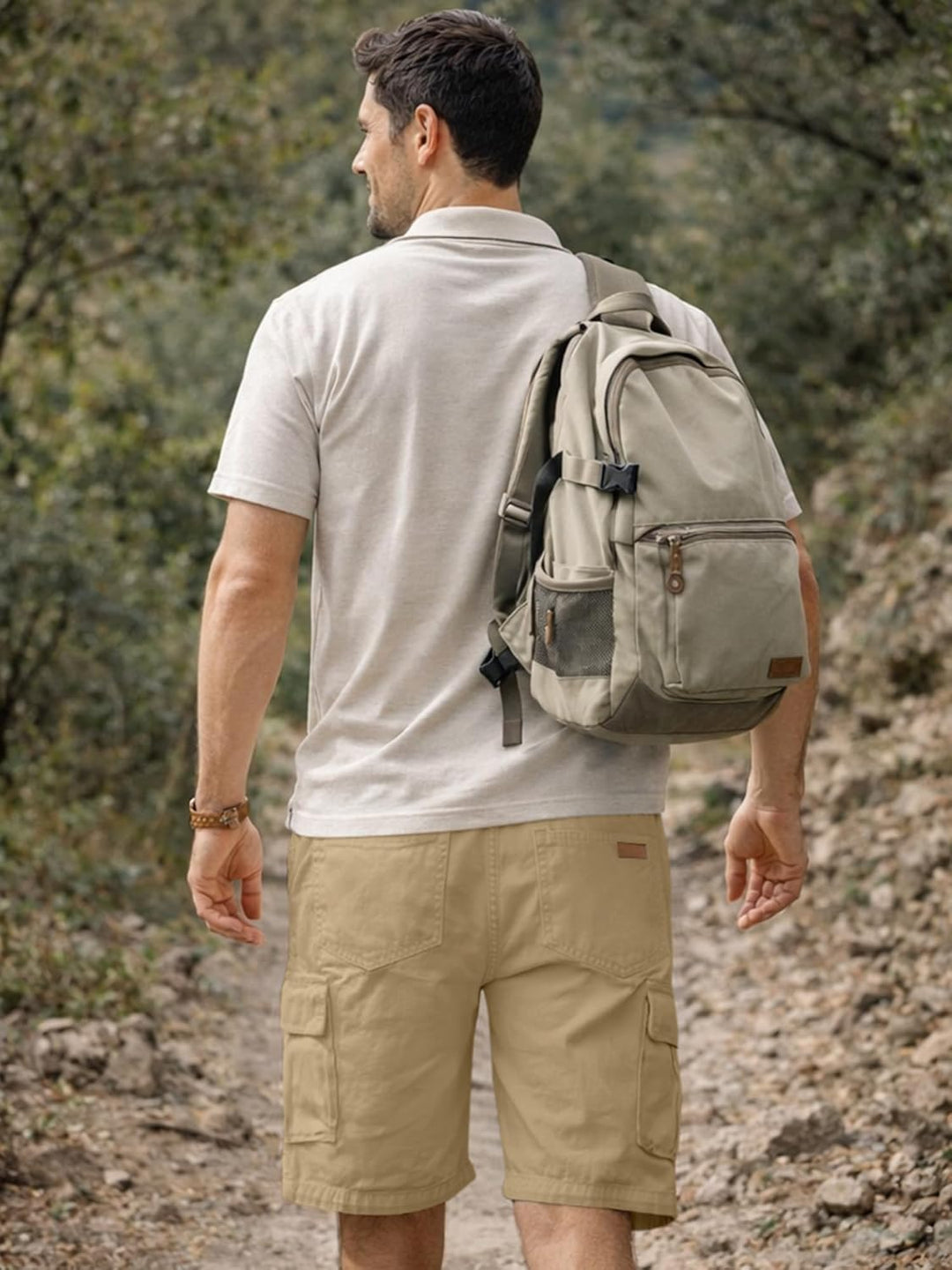 JMIERR Kurze Hosen Herren Baumwolle Cargo Shorts Herren Sommer Freizeithose mit Taschen S D Khaki, S