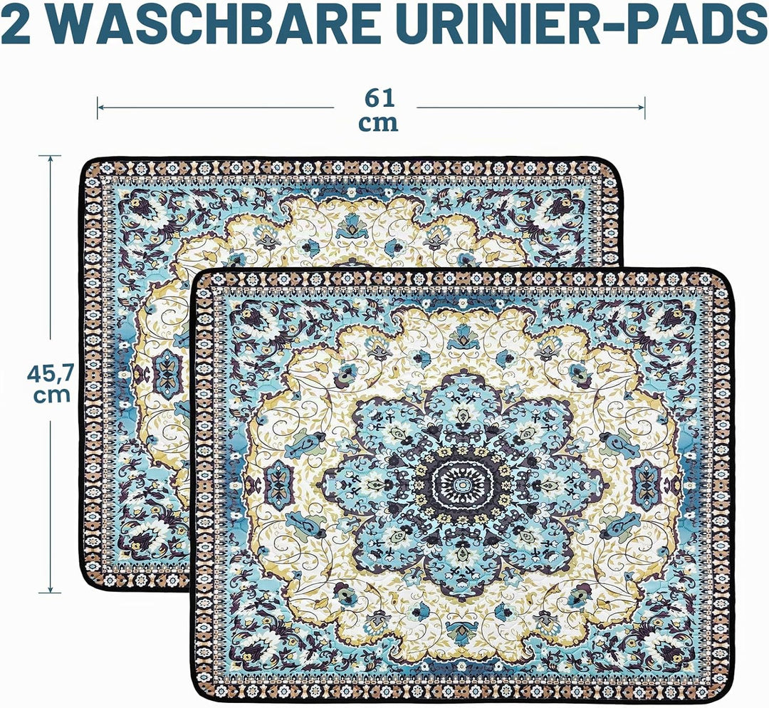 Washable Pee Pads for Dogs, 2 Super Absorbent Reusable Puppy Training Pads 45×60cm Quick Dry,Waterpr