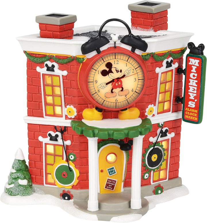 Department 56 Disney Mickey's Wecker mit beleuchtetem Gebäude, Mehrfarbig