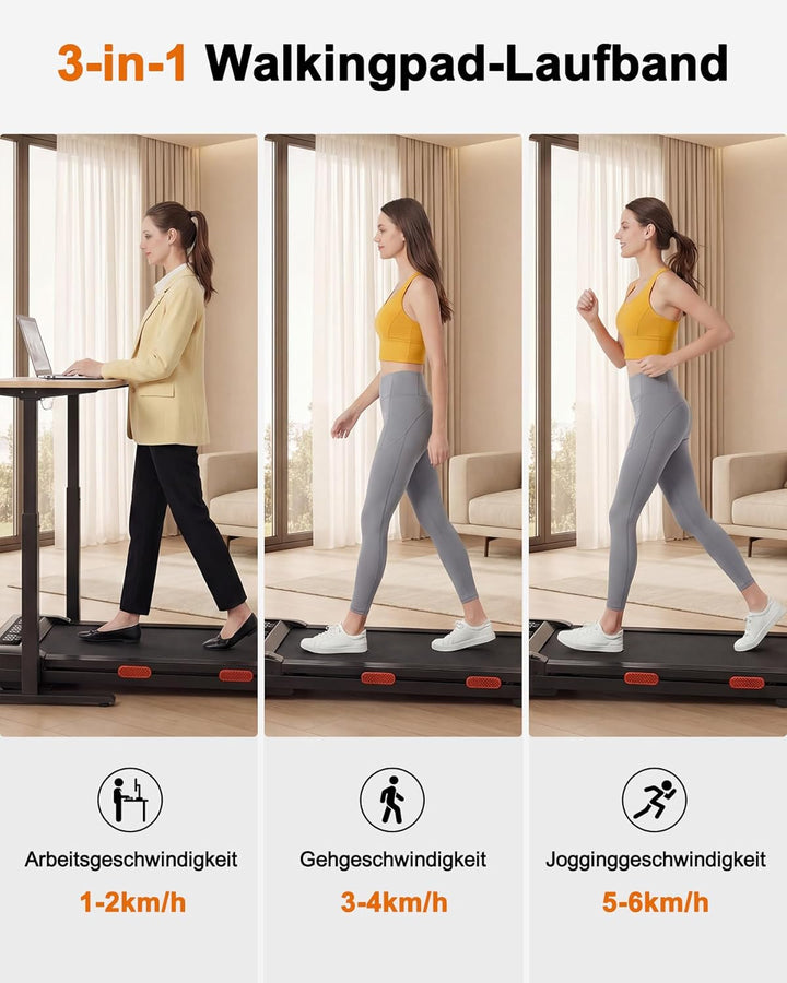 Raceable Walking Pad mit Steigung, Lacuffy Laufband für Zuhause mit APP-Steuerung, unter dem Schreib