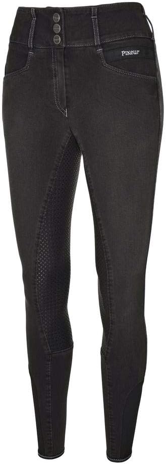 Pikeur Damen Candela Jeans Reithose Denim Spot 38 Schwarz, 38 Schwarz