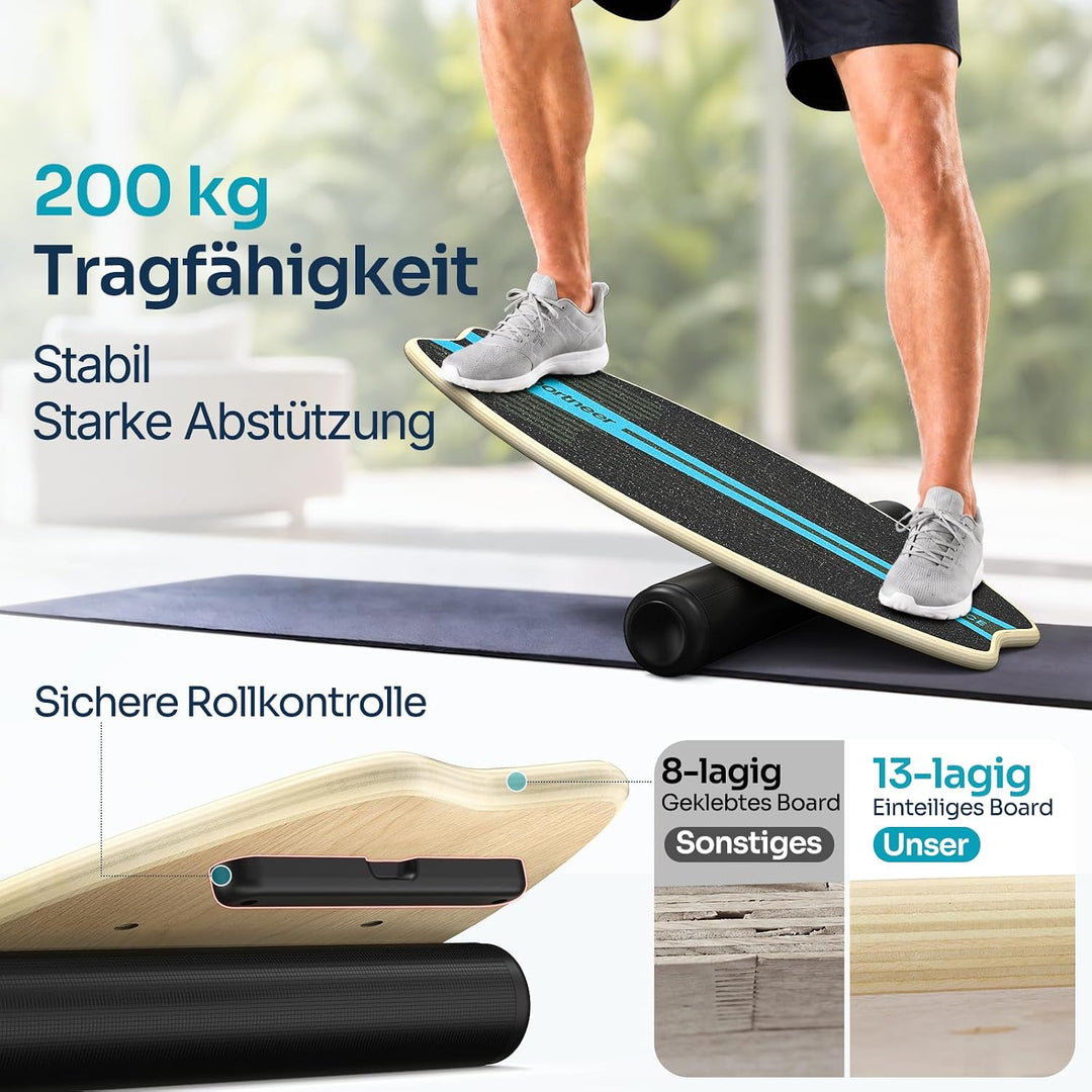 Sportneer Balance Board Erwachsene, 7-in-1 Surfin Balanceboards Holz | Wackelbrett Gleichgewichtstra