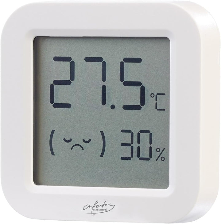 infactory Temperaturmessgerät: 4er-Set Mini-Thermo-/Hygrometer, Komfort-Anzeige, LCD, Bluetooth, App