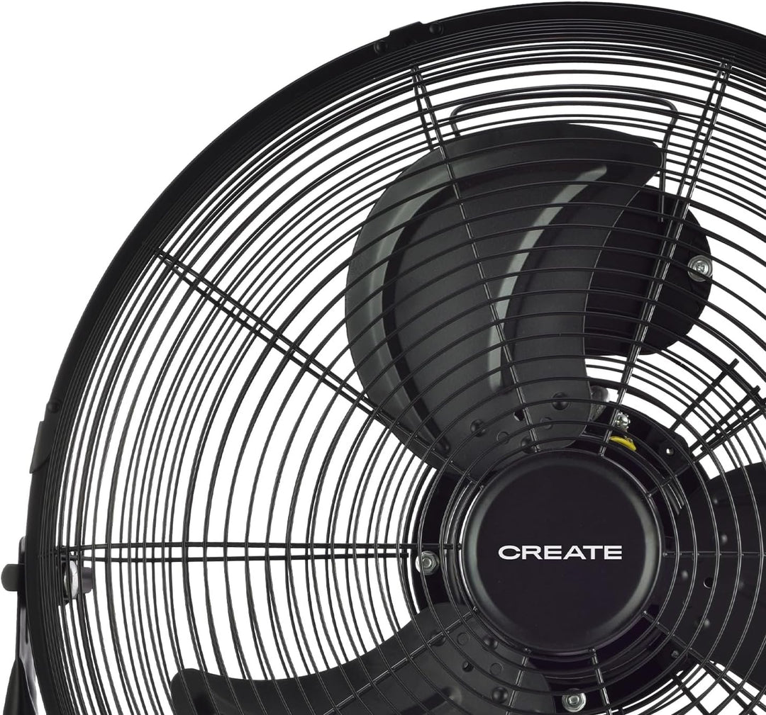 CREATE / AIR FLOOR RETRO/Industrieller Bodenventilator/Schwarzer Ventilator, 16 Zoll, starker Luftst