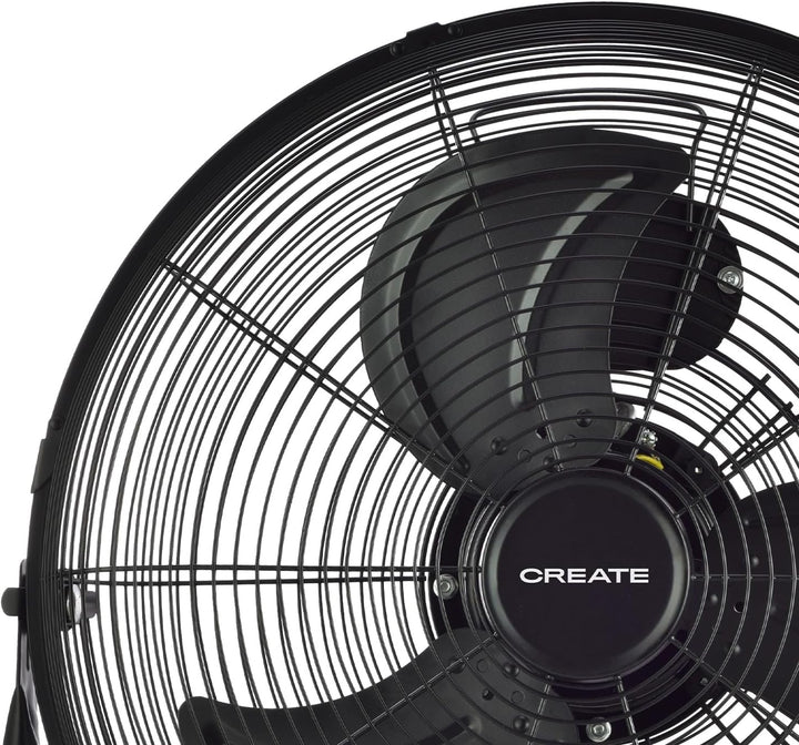 CREATE / AIR FLOOR RETRO/Industrieller Bodenventilator/Schwarzer Ventilator, 16 Zoll, starker Luftst