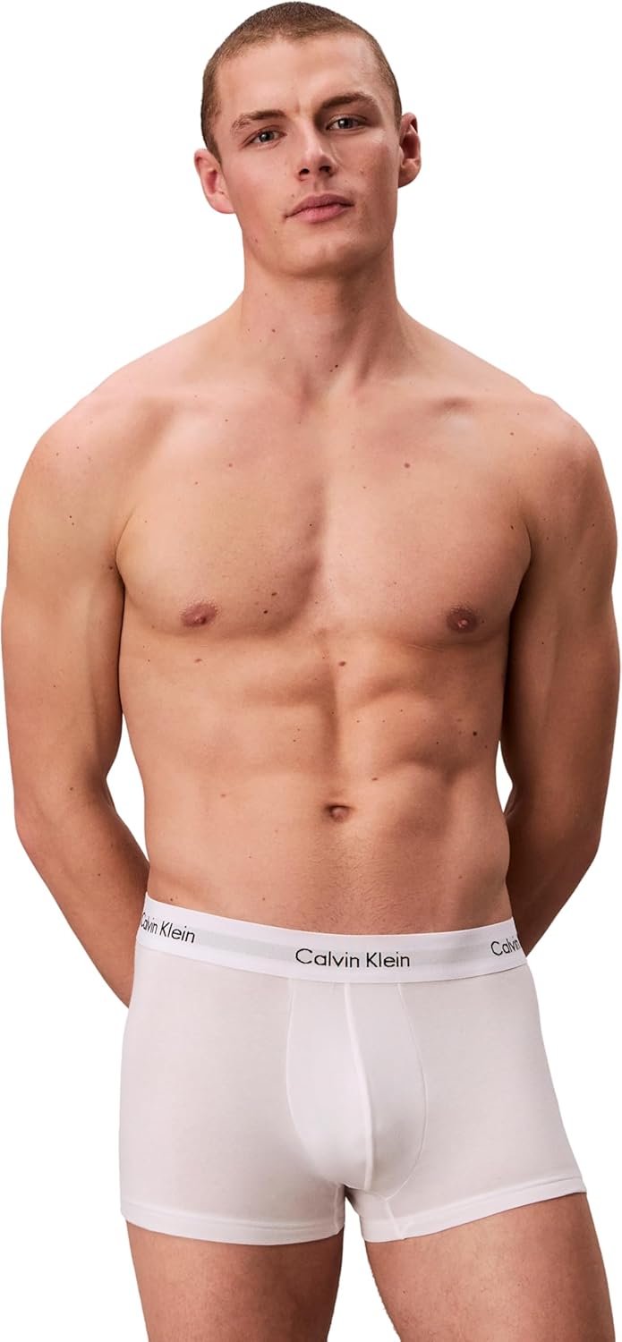 Calvin Klein Herren 3er Pack Boxershorts Low Rise Trunks Unterwäsche M Weiss, M Weiß