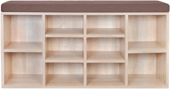 vidaXL Schuhschrank 10 Fächer Schuhbank Schrank Bank Schuhablage Sitzbank Braun, Braun