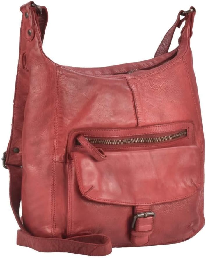 Bear Design Damen Tasche Ledertasche Umhängetasche Schultertasche rot