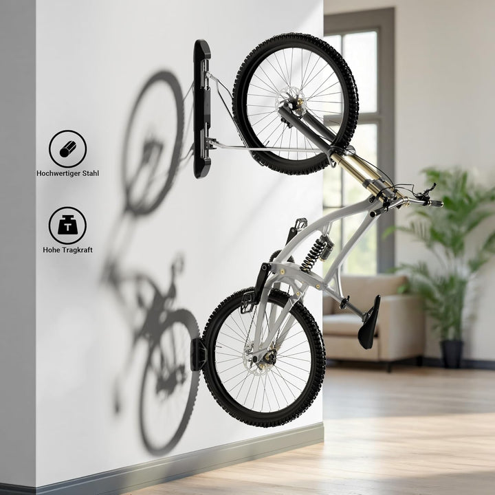 Wiltec Fahrrad Wandhalterung 11,8 x 63,8 x 58,3 cm bis 35 kg, Universal Fahrradhalterung höhenverste