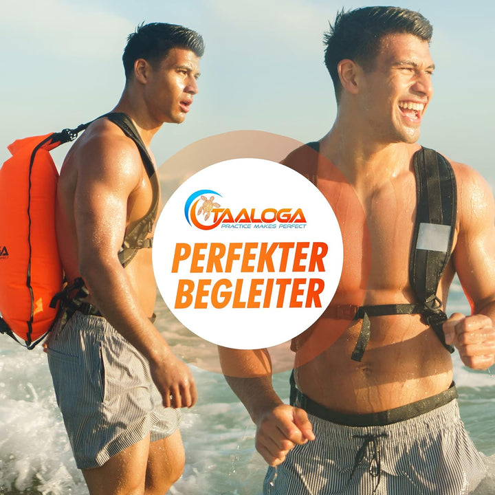 TAALOGA® 2in1 Schwimmboje und wasserdichter Rucksack | Trockensack | Open Water Swim | Ideal für Fre