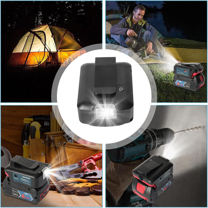QUPERR USB Ladegerät Adapter für Bosch Professional Akku 18V mit zwei USB-Anschlüssen & DC 12V 3A An