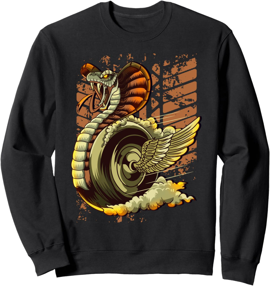 Cool Biker or Race Car Driver Cobra Design Fast Bike Rider Sweatshirt