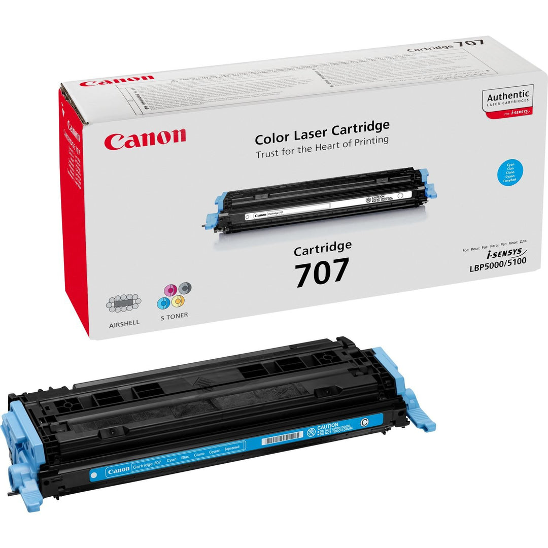 Canon 707 C original Toner Cian für ISensys Laserdrucker Cyan Toner Cartridge, Cyan Toner Cartridge