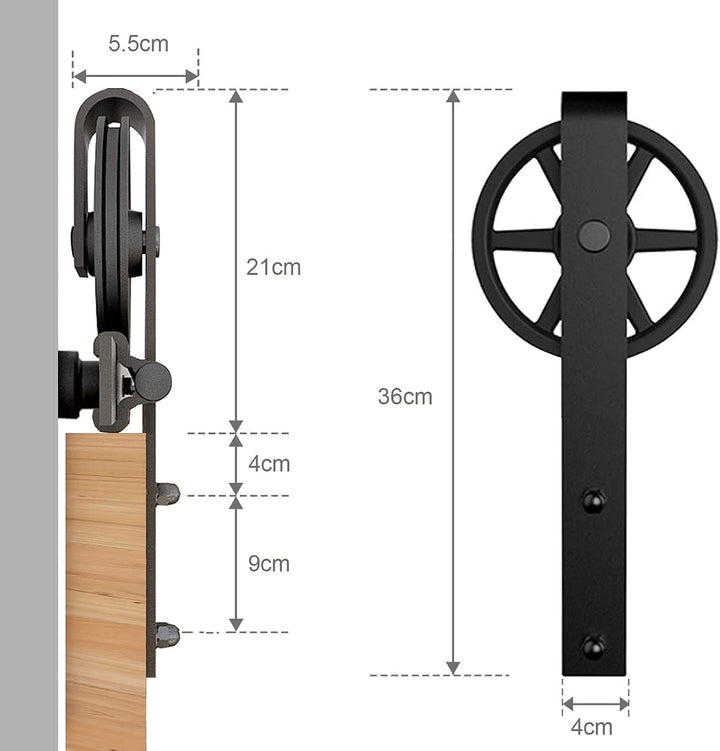 WOLFBIRD 213cm/7ft Schiebetürbeschlag Set Schiebetürsystem Zubehörteil Schiebetür Komplettset mit Ei