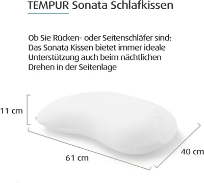 TEMPUR Sonata Kopfkissen Memory Foam, ergonomisches Nackenstützkissen für Rücken- und Seitenschläfer