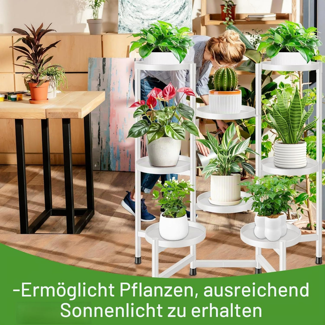 8 Etagen Pflanzenregal Blumenregal, Pflanzenständer Blumenständer Metall, Blumentopfständer Blumentr