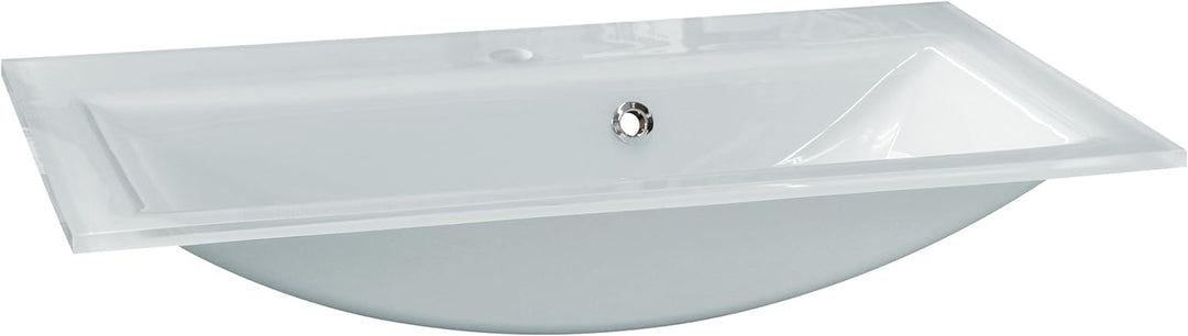 FACKELMANN Glasbecken / Waschtisch aus Glas / Masse (B x H x T): ca. 80 x 14,5 x 50 cm / Einbauwasch