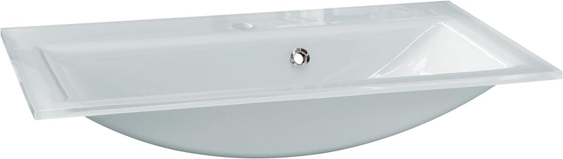 FACKELMANN Glasbecken / Waschtisch aus Glas / Masse (B x H x T): ca. 80 x 14,5 x 50 cm / Einbauwasch
