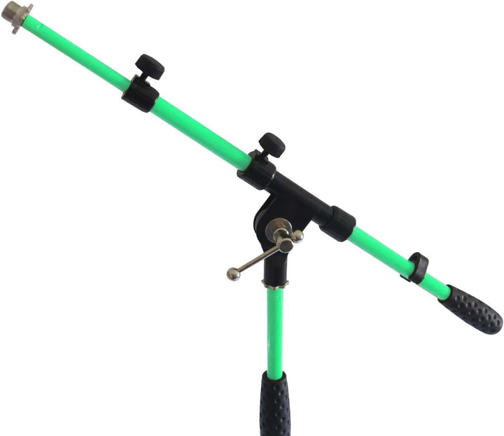 keepdrum MS106 Mikrofonständer Mikrofonstativ mit Galgen u. Metall-Sockel + Tragetasche SB-03 (Grün)