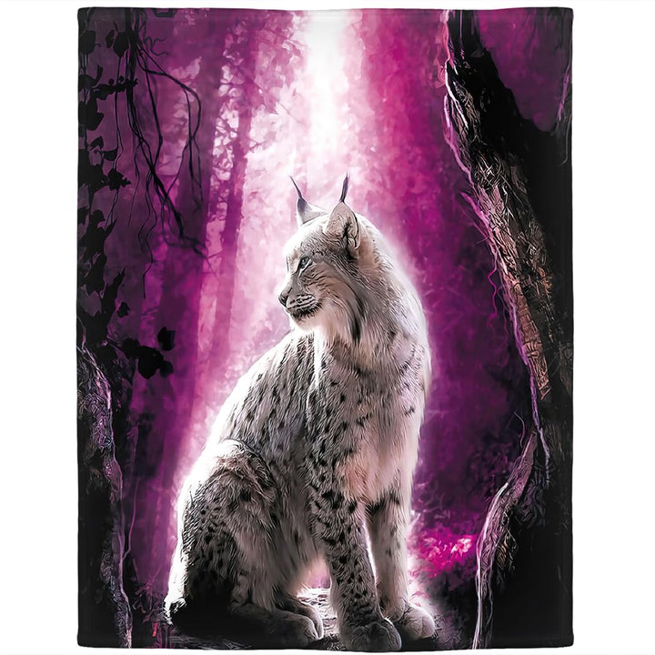 Violetpos Dick Decke Weich Wärme Gemütlich Fleece Sofadecke Mondschein Durch Den Wald Luchs Katze Li