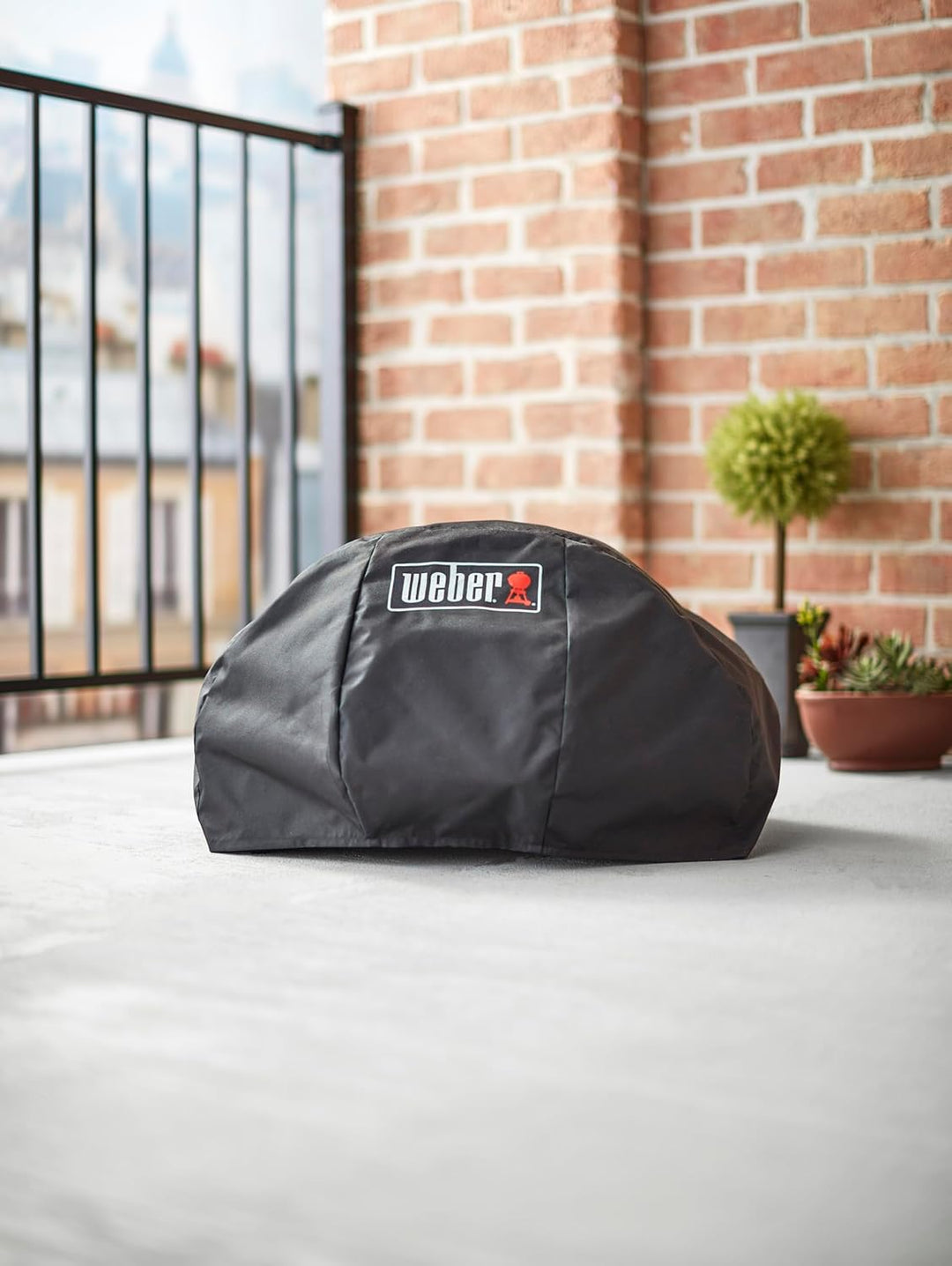 Weber Premium Grill Bonnet Abdeckhaube für Pulse 1000, atmungsaktiv UV- & wasserbeständig, Schutz fo