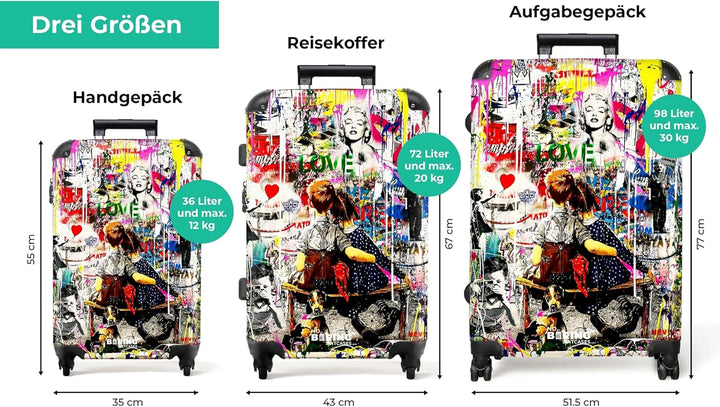 Koffer XL Gross 77x51.5x28 cm Reisekoffer mit Rollen Leicht Trolley grosser Hartschalenkoffer Rollko