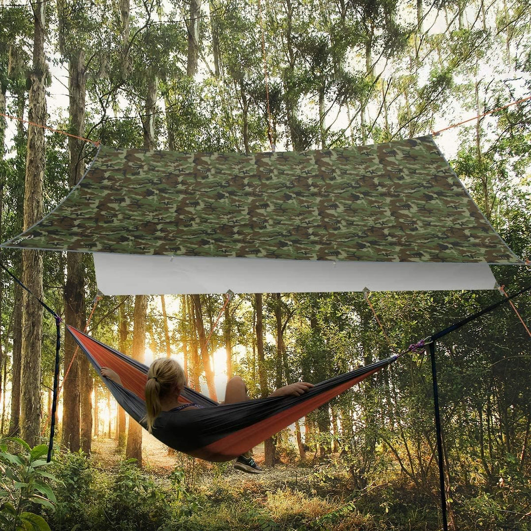 RYACO Tarp 3x4 m Wasserdicht Zeltplane Ultraleicht mit ösen + 6 Erdnägel + 6 Seilen, Anti-UV Schnee