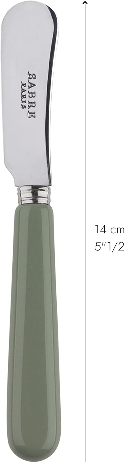 SABRE PARIS - 2er Buttermesser 14 cm - Pop - Ideal Für Butter, Aufstrich - Edelstahl &amp; Acryl - Spülm