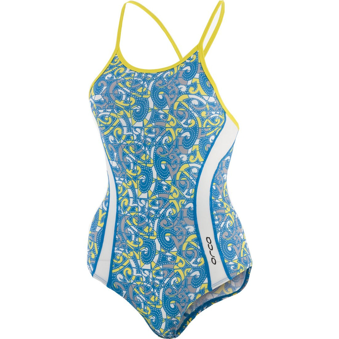 Orca Enduro Badeanzug Damen 40 Blu/Bianco/Giallo, 40 Blu/Bianco/Giallo