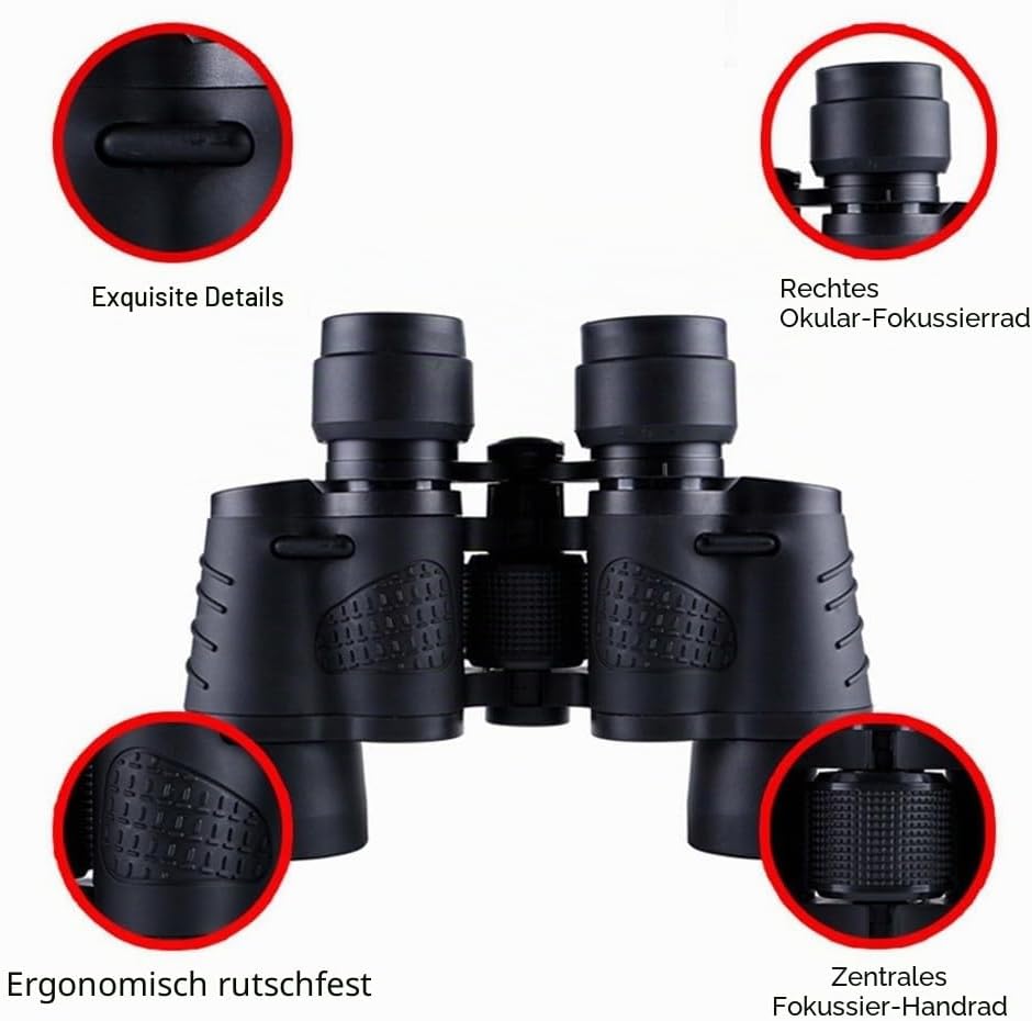 Ferngläser mit Nachtsicht, 80X80 HD Fernglas für Erwachsene, Wasserdicht Taktisches Fernglas mit FMC