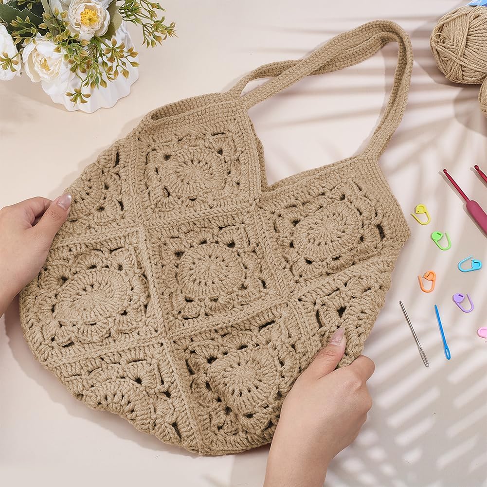 FREEBLOSS DIY Häkeltaschen Set Für Anfänger Mit Schritt Für Schritt Video Tutorials. DIY Umhängetasc