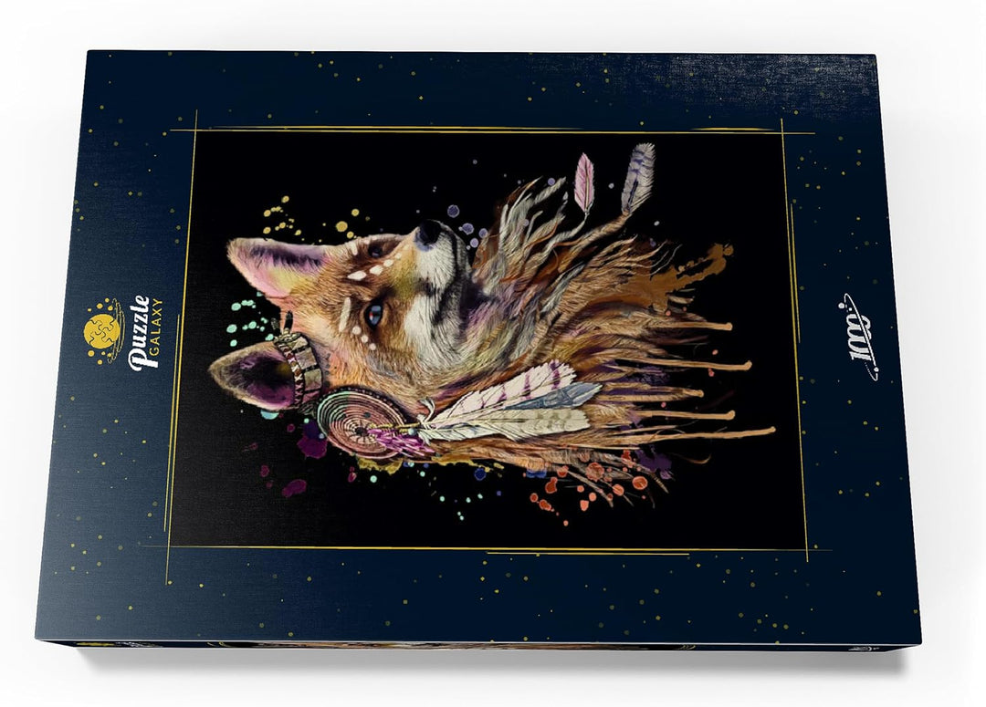 Fuchs mit einem Totem - Premium 1000 Teile Puzzle - MyPuzzle Sonderkollektion von Puzzle Galaxy, 100