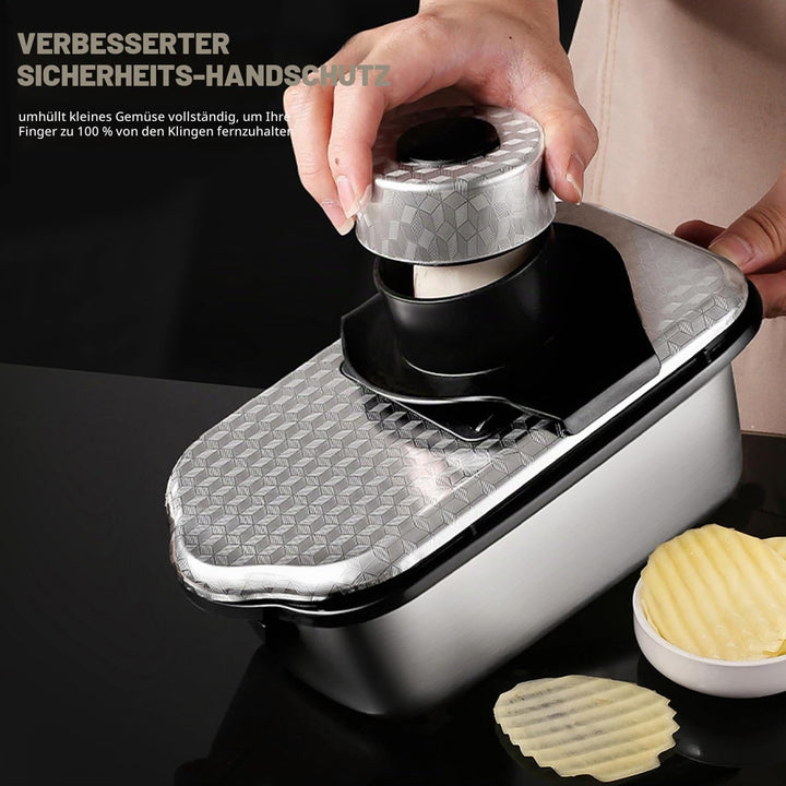 Dicer Smart 9-in-1, Edelstahl Gemüseschneider Und Mandoline Gemüsehobel Set (11 Teile), Julienne- un