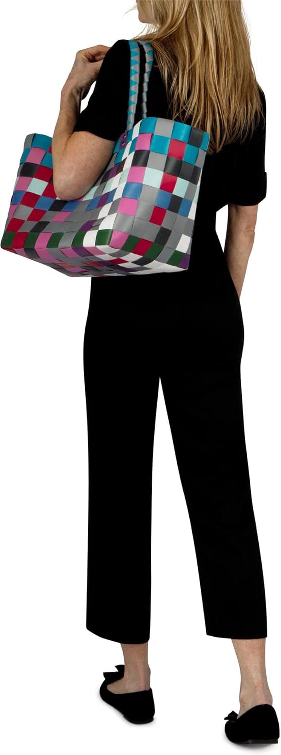 normani Einkaufstasche geflochten mit Henkeln - Tragetasche extra robust Farbe Classic/River Classic