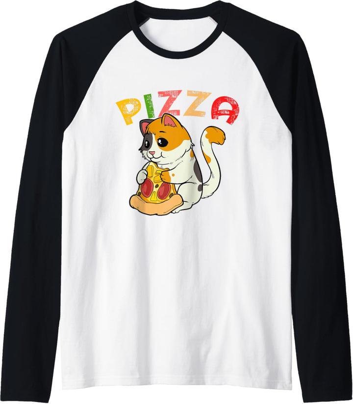 Niedliche Pizza Katze Fast Food Calzone Katzen Snack Raglan