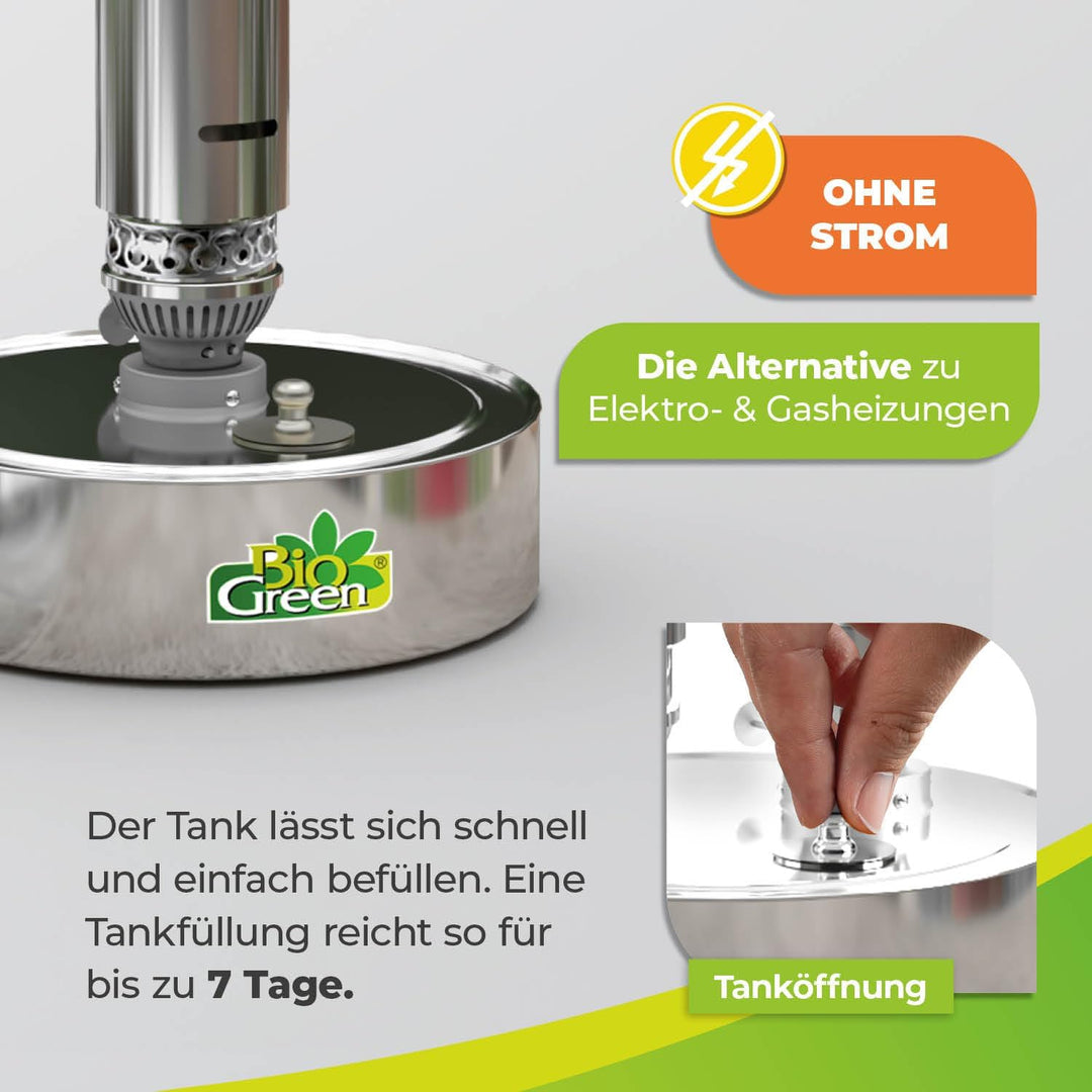 Bio Green Paraffin-Gewächshaus-Heizung WARMAX Power 5 aus Edelstahl | max. 300 Watt | für Gewächshäu
