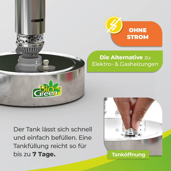 Bio Green Paraffin-Gewächshaus-Heizung WARMAX Power 5 aus Edelstahl | max. 300 Watt | für Gewächshäu