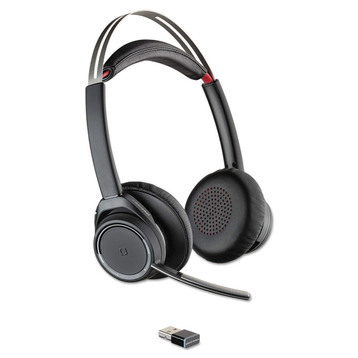 Plantronics Both Ear Headband with Clip with Voyager Focus Charging Station (B825)