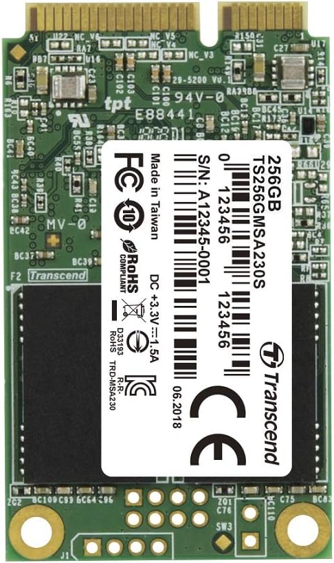 Transcend Highspeed 256GB interne mSATA SSD SATA III (6Gb/s), Festkörper-Laufwerk, zum Aufrüsten von