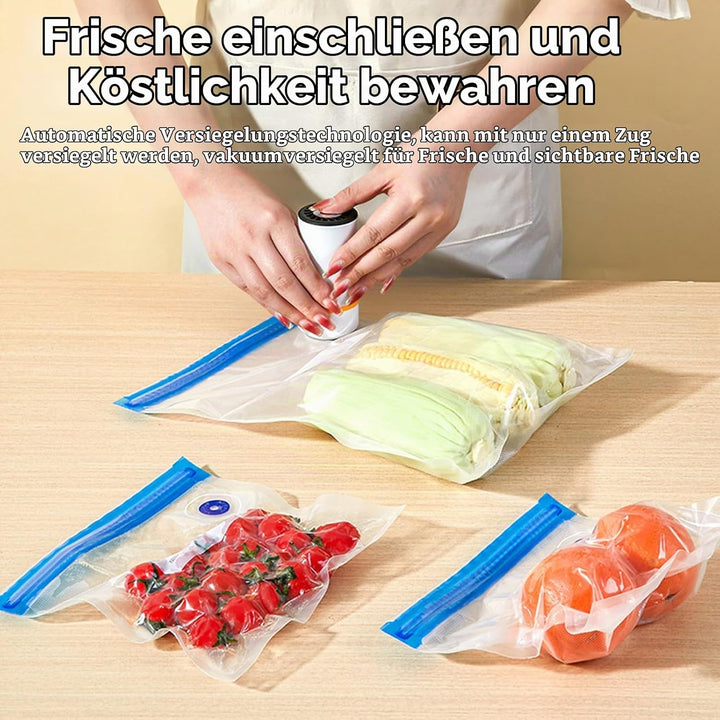Vakuumiergerät mit 15 Vakuumbeuteln, Vakuumiergerät für Lebensmittel Handvakuumierer Vacuumiergeraet
