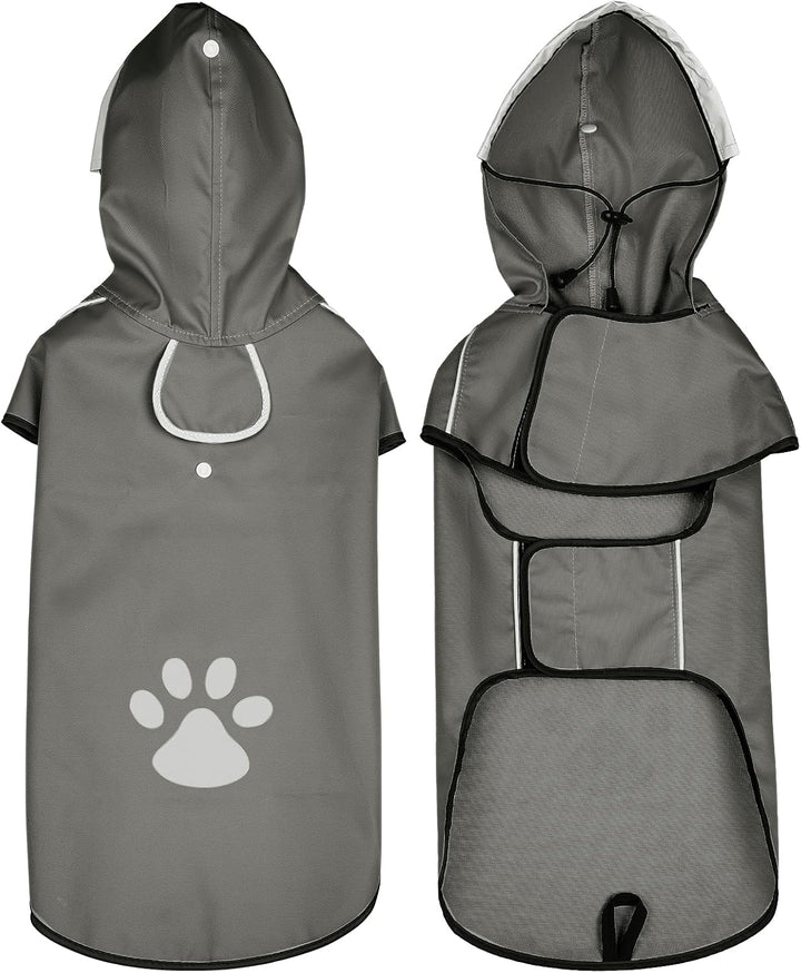 Regenjacke DQGHQME Haustier Regenmantel mit Kapuze, Einstellbare Hunderegenmantel, Hundemantel Wasse