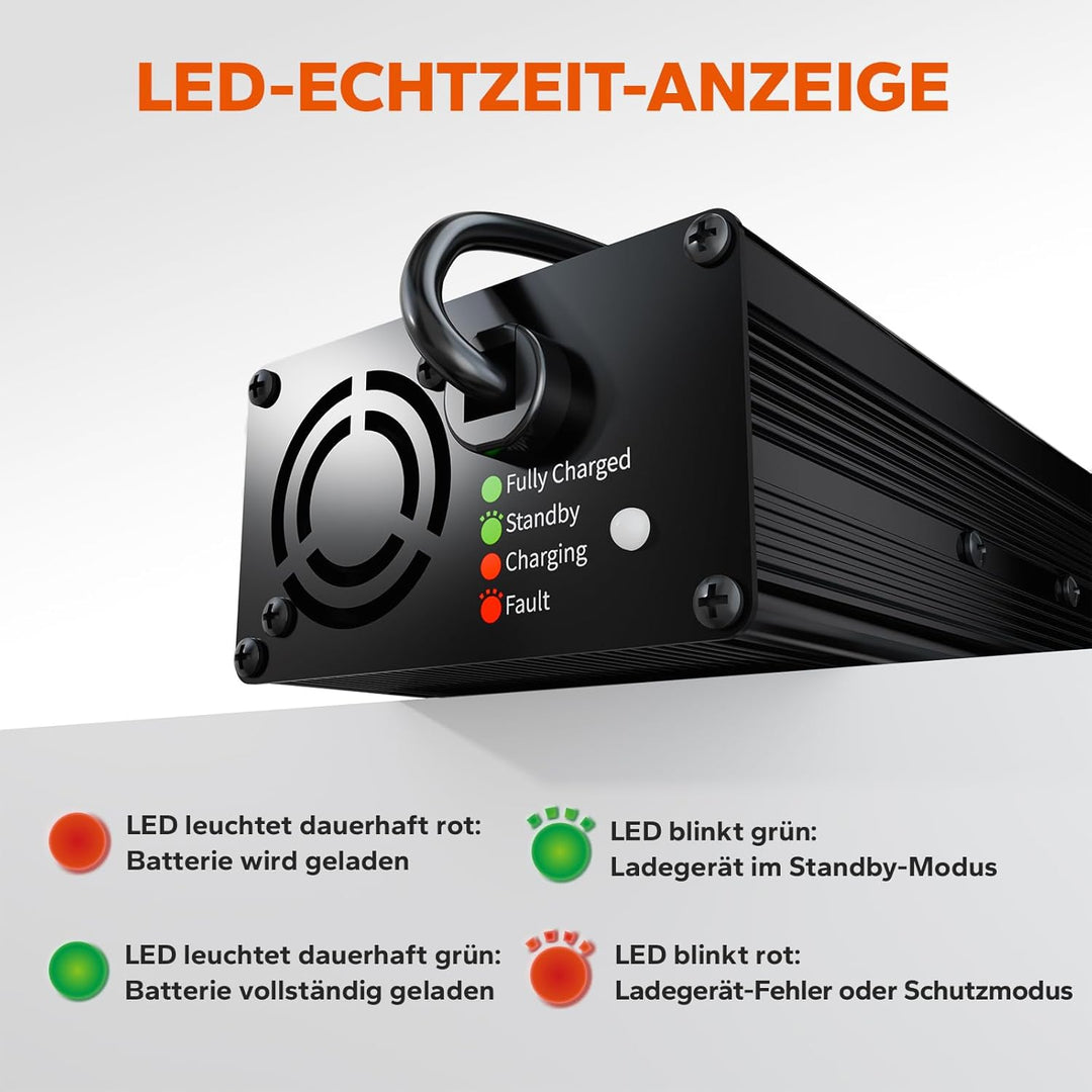 LiTime LiFePo4 12V 10A Batterieladegerät 14,6V AC-DC LiFePO4 Lithium-Batterie-Ladegerät mit Anderson